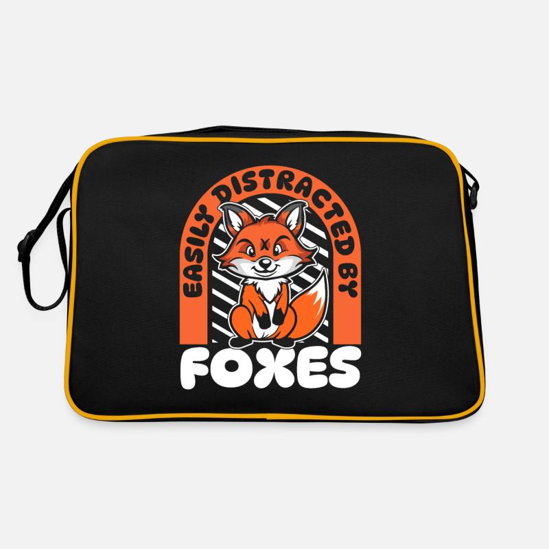 Easily Distracted By Foxes Canidae Caninae Red Retro Bag