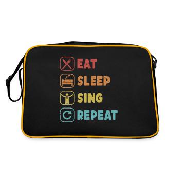 Eat Sleep Sing Repeat Opera House Vocalist Opera - Retro Bag - black/gold - Back