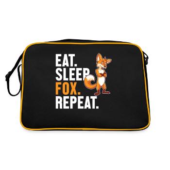 Manger Dormir Renard Répéter Caninae Renard roux Canidés Renard - Sac Retro - noir/or - Dos