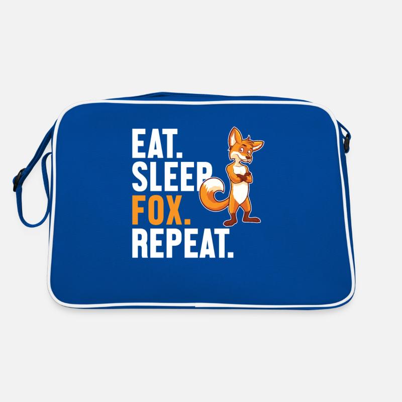 Eat Sleep Fox Repeat Caninae Red Fox Canidae Fox Retro Bag