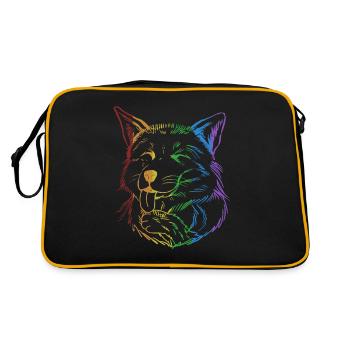 Renard LGBT Arc-en-ciel Caninae Renard roux Canidés renard - Sac Retro - noir/or - Dos