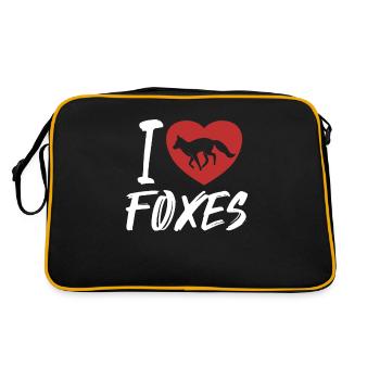 J’aime Renards roux Canidés Caninae Renard amoureux Renard - Sac Retro - noir/or - Dos