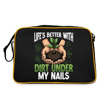 La vie est meilleure avec de la terre sous mes ongles Jardinage - Sac Retro - noir/or - Dos
