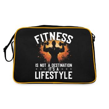 Fitness Ist Kein Reiseziel, Es Ist Ein Lifestyle - Retro Tasche - Schwarz/Gold - Hinten
