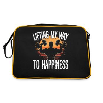 Heben Sie meinen Weg zum Glück Fitness Gym - Retro Tasche - Schwarz/Gold - Hinten