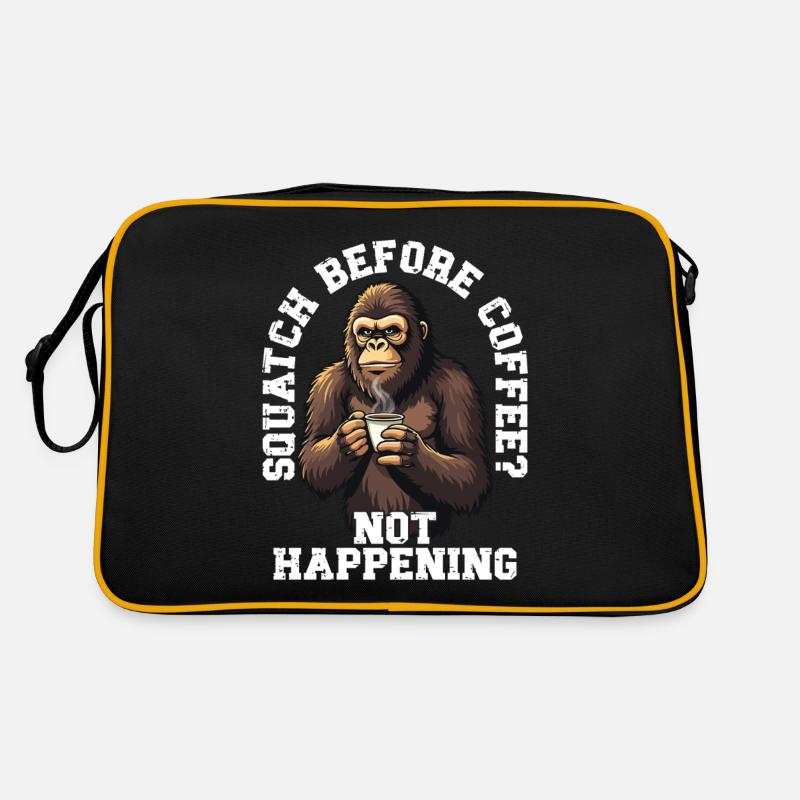 Squatch Before Coffee Passiert Nicht Lustig Retro Tasche