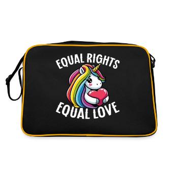 Equal Rights Equal Love Rainbow Unicorn - Retro Bag - black/gold - Back