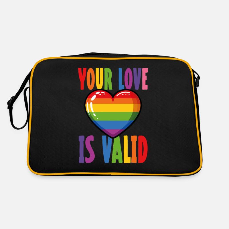 Your Love Is Valid Lgbtq Pride Rainbow Heart Retro Bag
