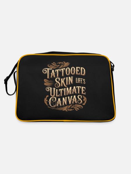 Tattoo Studio Tattoo Artist Tattoo Ideen - Retro Tasche - Schwarz/Gold - Hinten
