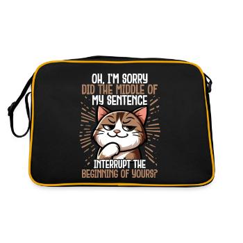 Sarcastic Cat Pose Funny Introvert - Retro Bag - black/gold - Back