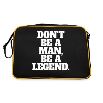 Don't Be A Man Be A Legend Mann Vatertag Legende - Retro Tasche - Schwarz/Gold - Hinten