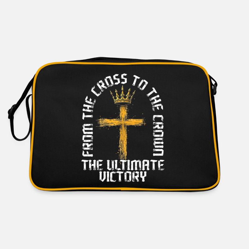 Vom Kreuz Zur Krone: Der Ultimative Sieg - Retro Tasche - Schwarz/Gold