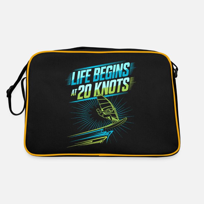 Windsurfing Life Begins At 20 Knots Windsurfer Retro Tasche