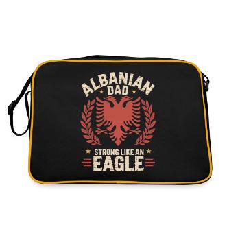 Père albanais Fête des pères Aigle Kosovo - Sac Retro - noir/or - Dos