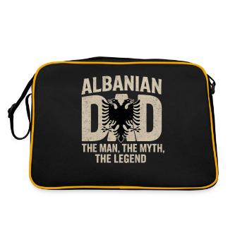 Père albanais Fête des pères Aigle Kosovo - Sac Retro - noir/or - Dos