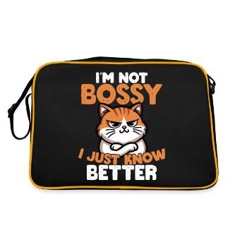 Funny Bossy Attitude Humor - Retro Bag - black/gold - Back