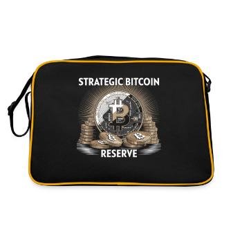 Bitcoin Design für BTC Fans - Retro Tasche - Schwarz/Gold - Hinten