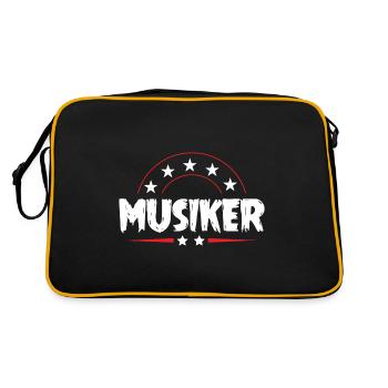 Musiker Beruf - Retro Tasche - Schwarz/Gold - Hinten