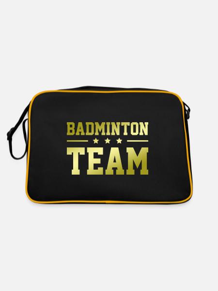 Badminton Team - Retro Tasche - Schwarz/Gold - Hinten