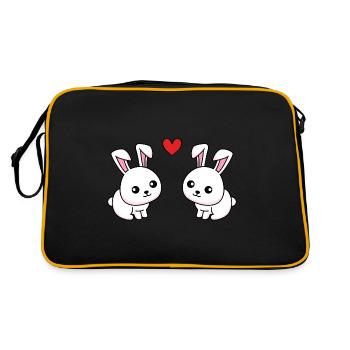 Rabbit Comic Couple Love - Retro Bag - black/gold - Back