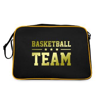 Équipe de basket-ball - Sac Retro - noir/or - Dos