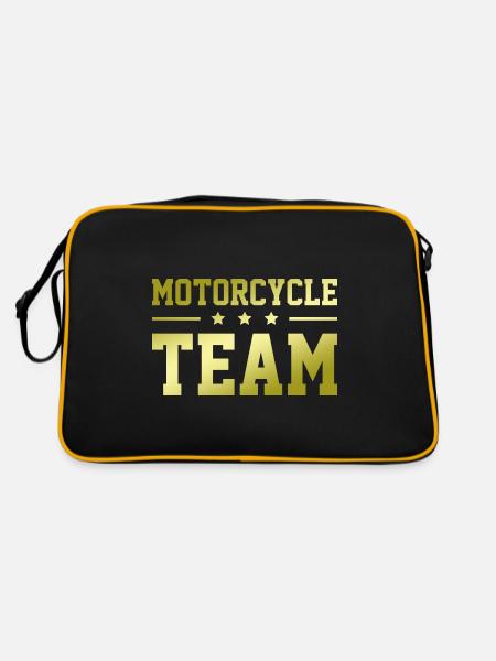Motorcycle Team - Retro Bag - black/gold - Back