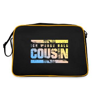 Ich werde Bald Cousin - Retro Tasche - Schwarz/Gold - Hinten