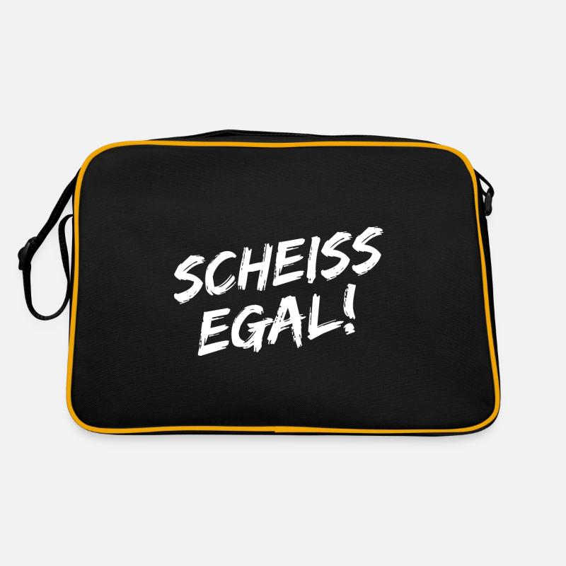 "Scheiss Egal!" - Weiße Pinselschrift Retro Tasche