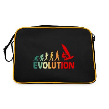 Windsurf Evolution Windsurfen Vintage - Retro Tasche - Schwarz/Gold - Hinten