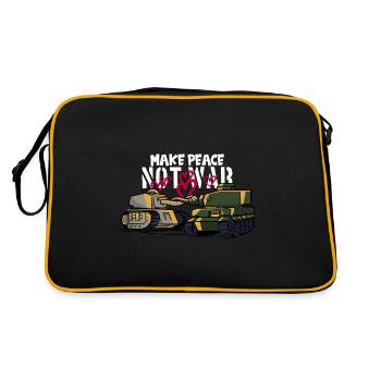 MAKE PEACE NOT WAR FRIEDEN WELTFRIEDEN - Retro Tasche - Schwarz/Gold - Hinten