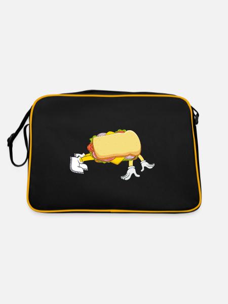 Sandwich Bodybuilding Fitness Gym Gift - Retro Bag - black/gold - Back