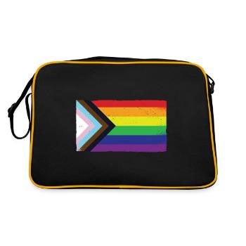 Drapeau de la fierté arc-en-ciel LGBTQ L'amour est l'amour - Sac Retro - noir/or - Dos
