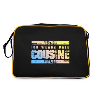 Ich werde Bald Cousine - Retro Tasche - Schwarz/Gold - Hinten