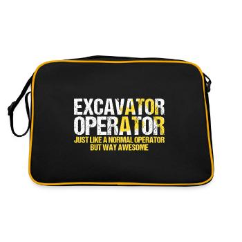 Excavator backing excavators for excavator operators - Retro Bag - black/gold - Back