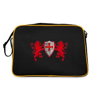 Loewen with the Knight's shield - Retro Bag - black/gold - Back