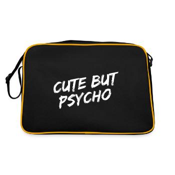 Police de pinceau blanc « Cute But Psycho » - Sac Retro - noir/or - Dos