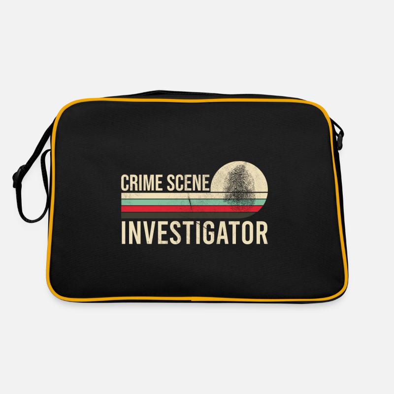 Kriminaltechniker Tatortermittler Forensik Spruch - Retro Tasche - Schwarz/Gold