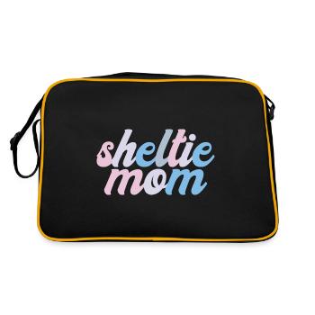 Sheltie Shetland Chien de berger Berger Maman - Sac Retro - noir/or - Dos