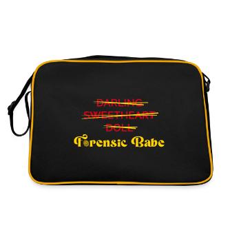 Spurensicherung - Kripo Polizei Kriminaltechnik - Retro Tasche - Schwarz/Gold - Hinten