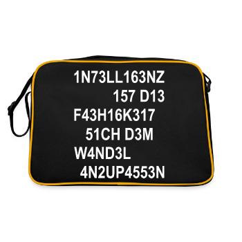 Intelligenz Ist Die Fähigkeit Sich Anzupassen - Retro Tasche - Schwarz/Gold - Hinten