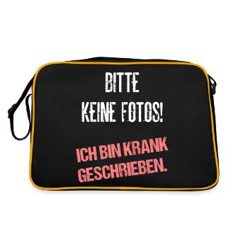 Bitte Keine Fotos Ich Bin Krank Geschrieben - Retro Tasche - Schwarz/Gold - Hinten