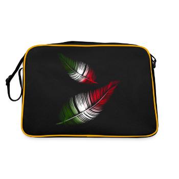 plumes italiennes en rouge blanc et vert - Sac Retro - noir/or - Dos