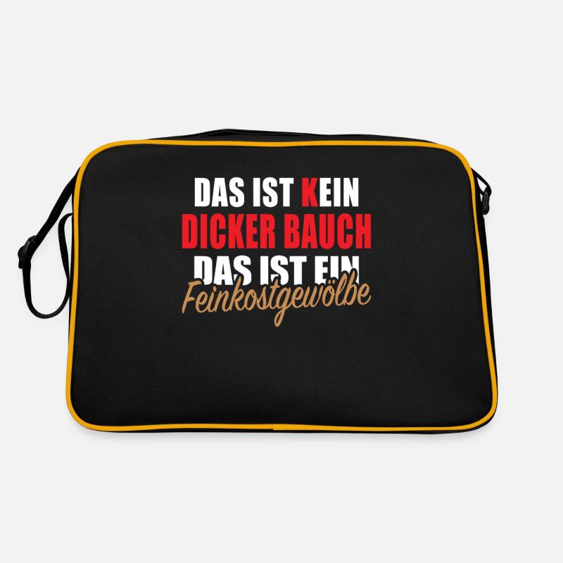 Dicker Bauch Feinkostgewölbe Kochspruch Kochen Retro Tasche