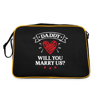 Will You Marry Us Heiratsantrag Lustig Machen Idee - Retro Tasche - Schwarz/Gold - Hinten