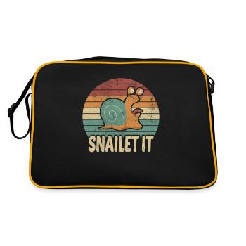 Snailet It pun snail snail gift - Retro Bag - black/gold - Back