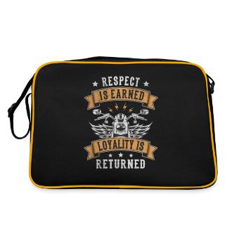Respect Is Earned Loyalitiy Is Returned Moto - Sac Retro - noir/or - Dos