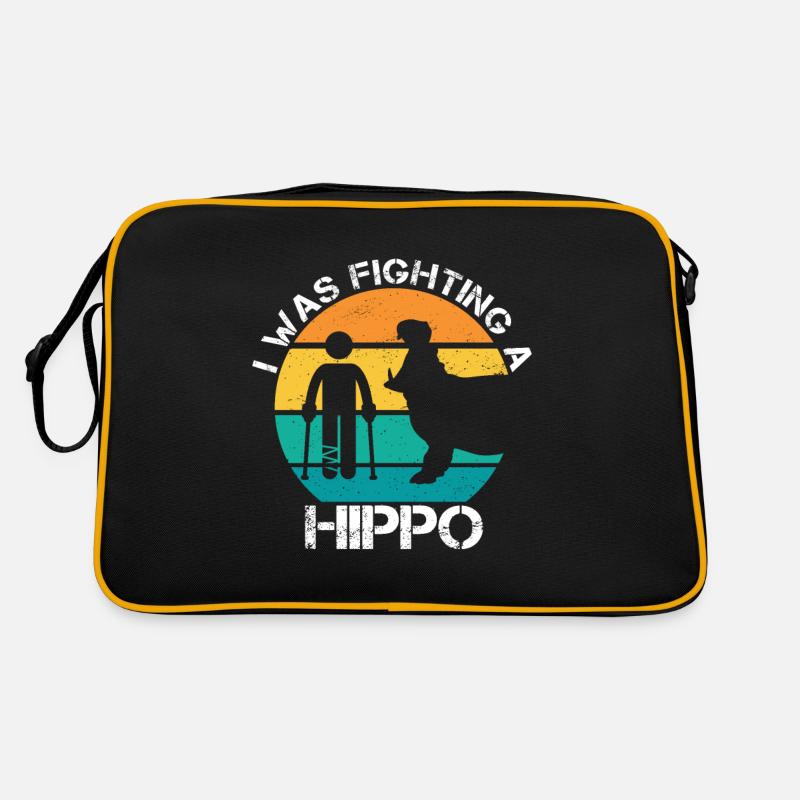 I Qu’est-ce que Fighting A Hippo Jambe cassée Plps Sac Retro