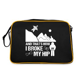Broken Hip Hip Fracture Hip Surgery Gift Funny - Retro Bag - black/gold - Back