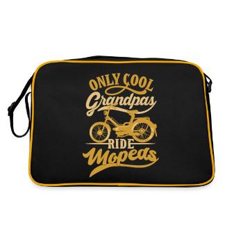 Cool Grandpas Ride Mopeds Mofa Opa Moped Mokick - Retro Tasche - Schwarz/Gold - Hinten