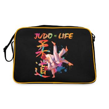 Judo Is Life Taekwondo Ju Jutsu Training Cadeau - Sac Retro - noir/or - Dos